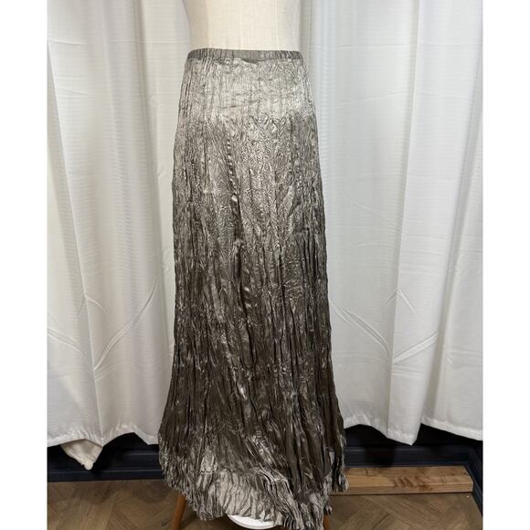 Soft Surroundings Maxi Skirt Women’s Size M Crinkle Flowy Boho Artsy Hippie - Picture 6 of 10